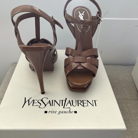 YSL Yves Saint Laurent Tribute platform sandals patent leather - Picture 10 of 10